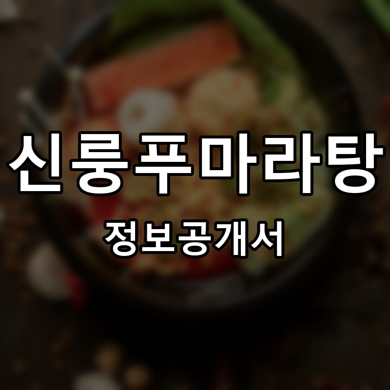 신룽푸마라탕 프랜차이즈 정보공개서