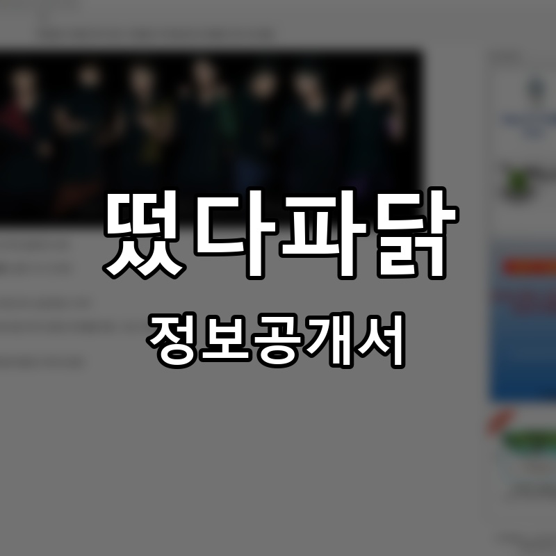 떴다파닭 프랜차이즈 정보공개서