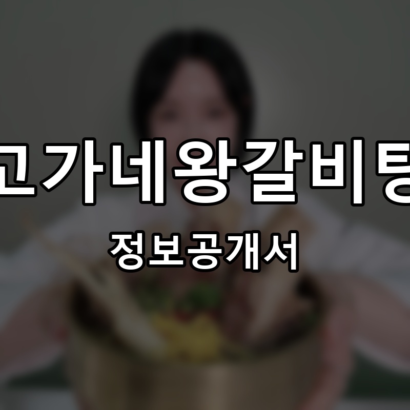 고가네왕갈비탕 프랜차이즈 정보공개서