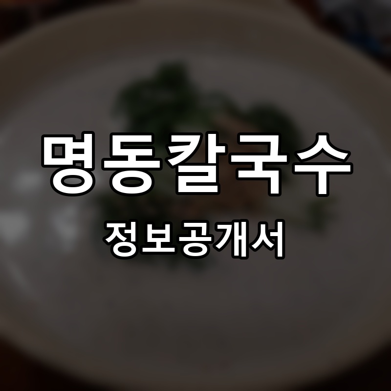 명동칼국수 프랜차이즈 정보공개서