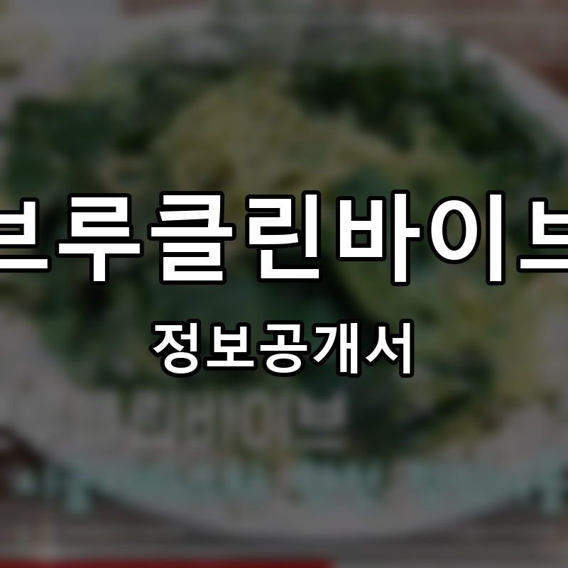 브루클린바이브 프랜차이즈 정보공개서