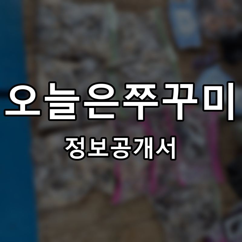 오늘은쭈꾸미 프랜차이즈 정보공개서