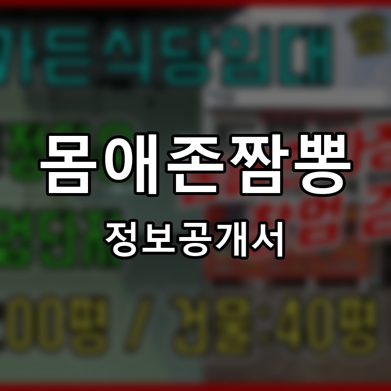 몸애존짬뽕 프랜차이즈 정보공개서