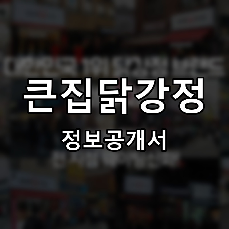 큰집닭강정 프랜차이즈 정보공개서