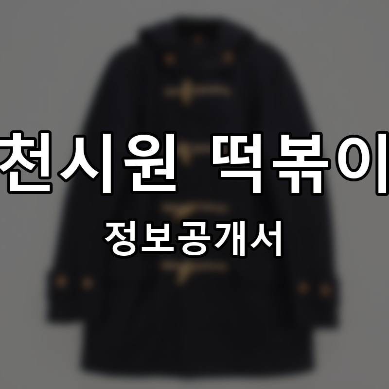 천시원 떡볶이 프랜차이즈 정보공개서