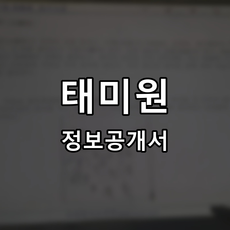 태미원 프랜차이즈 정보공개서