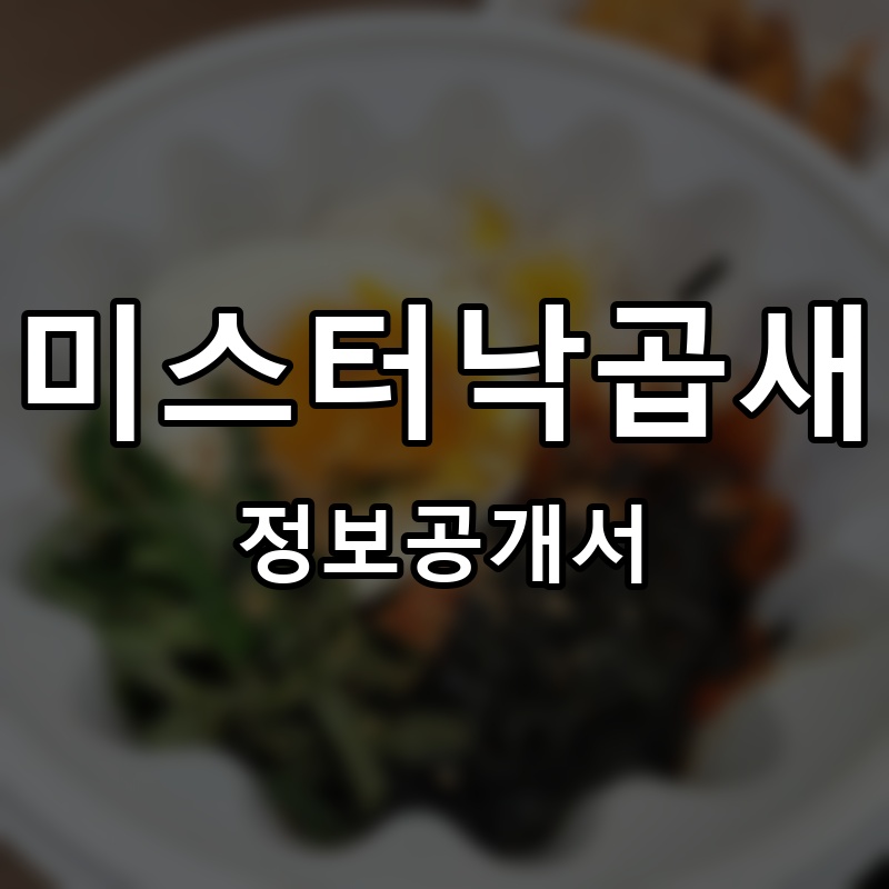 미스터낙곱새 프랜차이즈 정보공개서