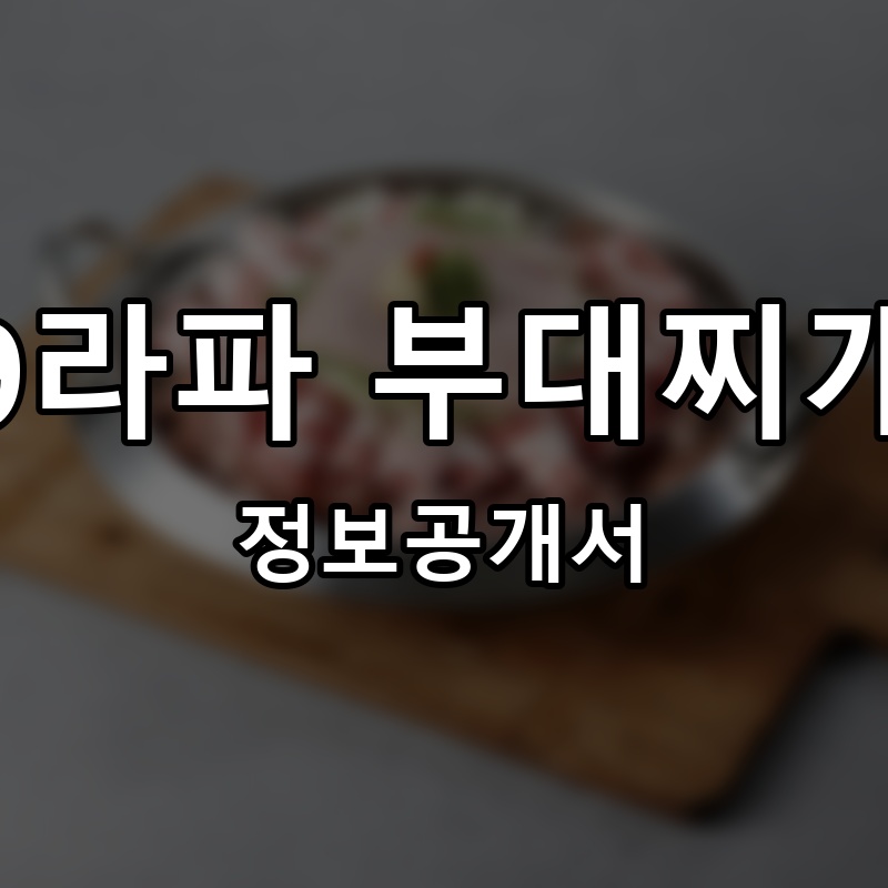 9라파 부대찌개 프랜차이즈 정보공개서