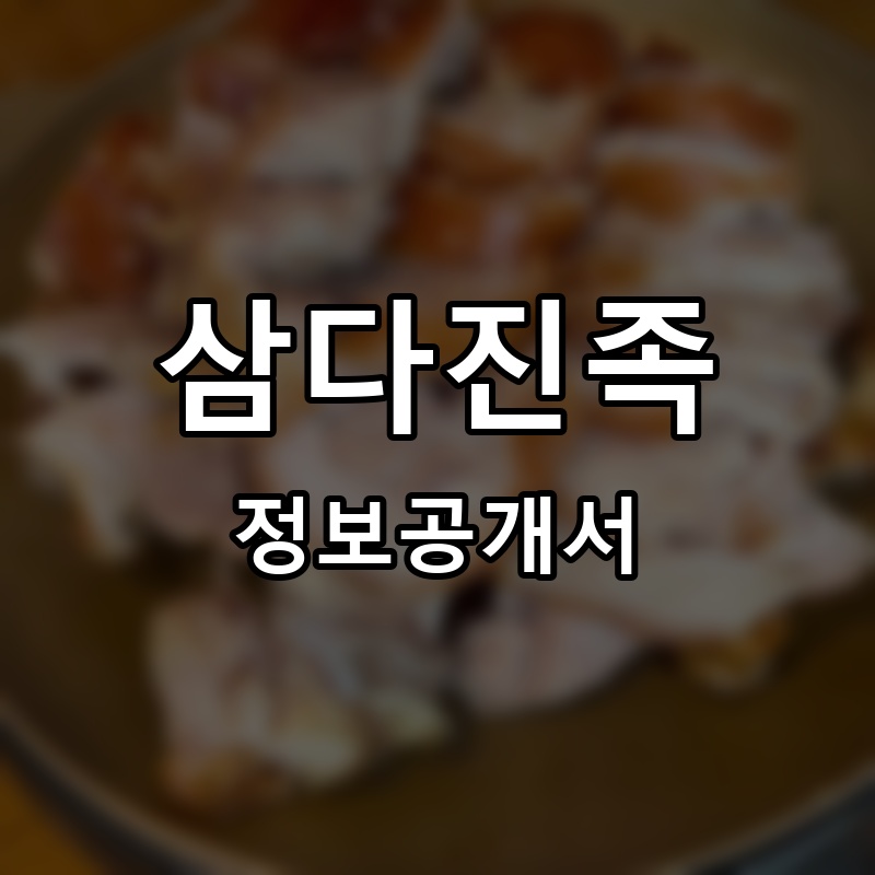삼다진족 프랜차이즈 정보공개서