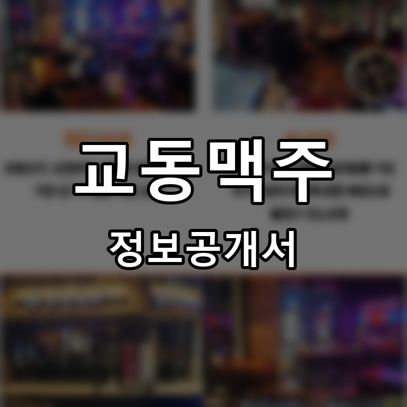 48시간 신선하게 숙성된 교동맥주 교동 프랜차이즈 정보공개서