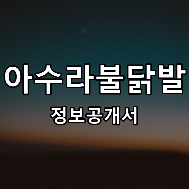 아수라불닭발 프랜차이즈 정보공개서