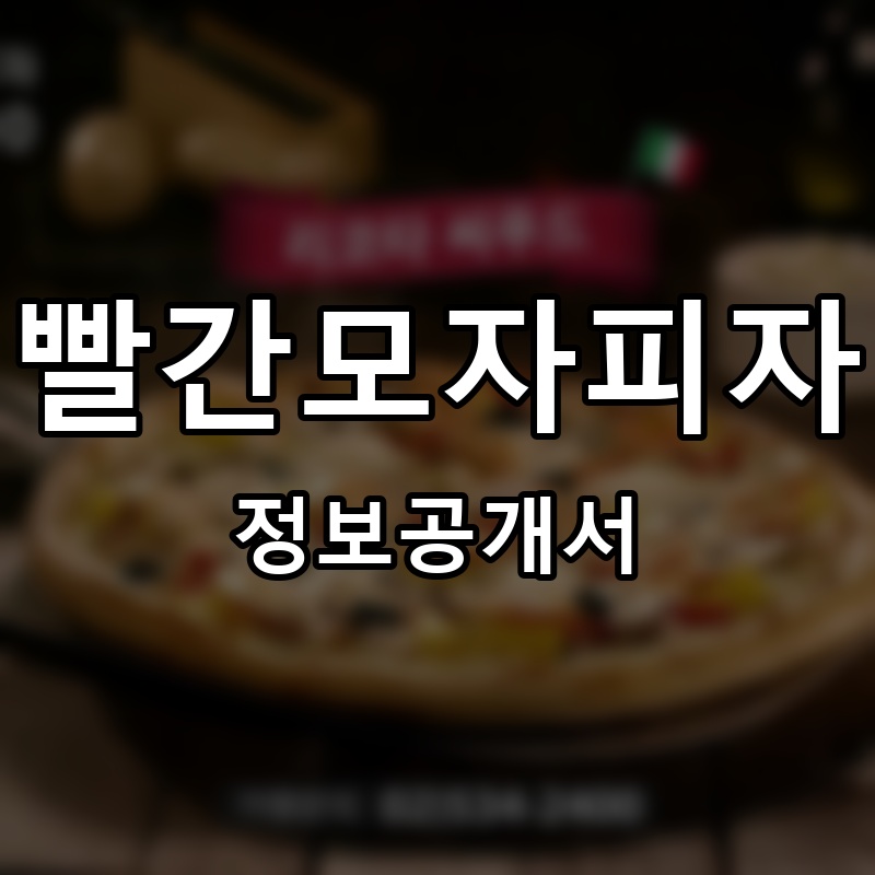 빨간모자피자 프랜차이즈 정보공개서