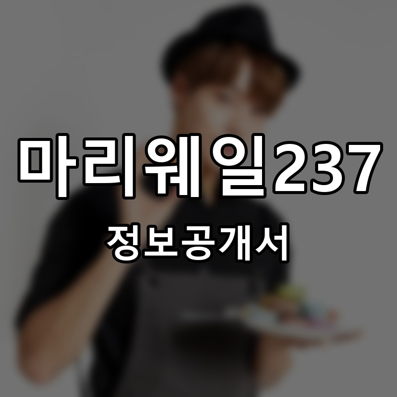 마리웨일237 프랜차이즈 정보공개서