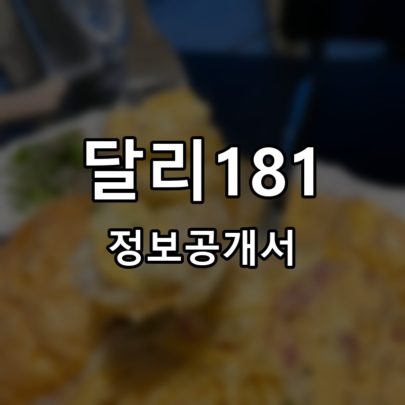달리181 프랜차이즈 정보공개서