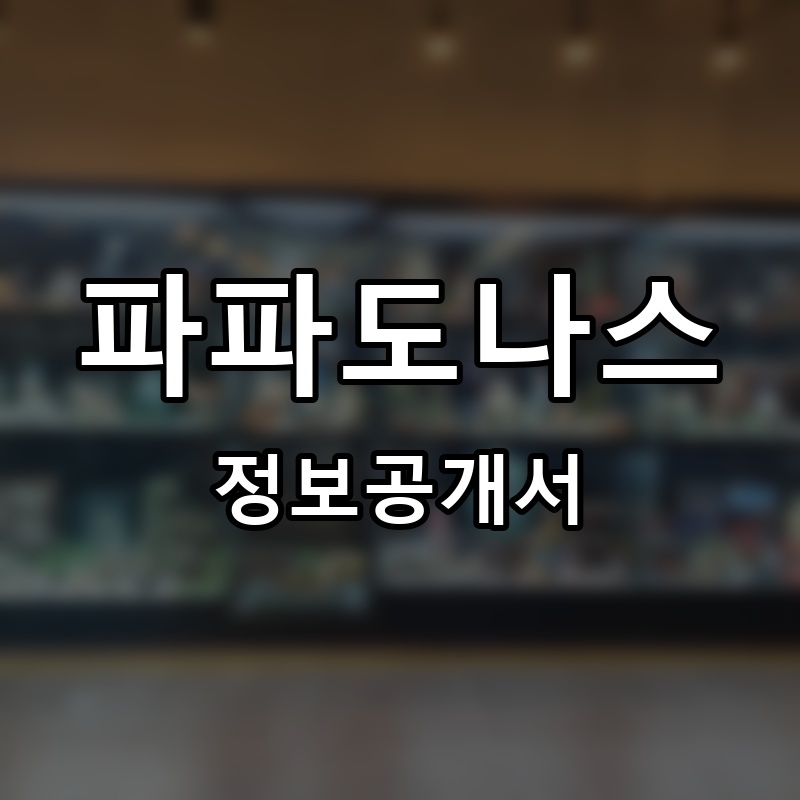 파파도나스 프랜차이즈 정보공개서