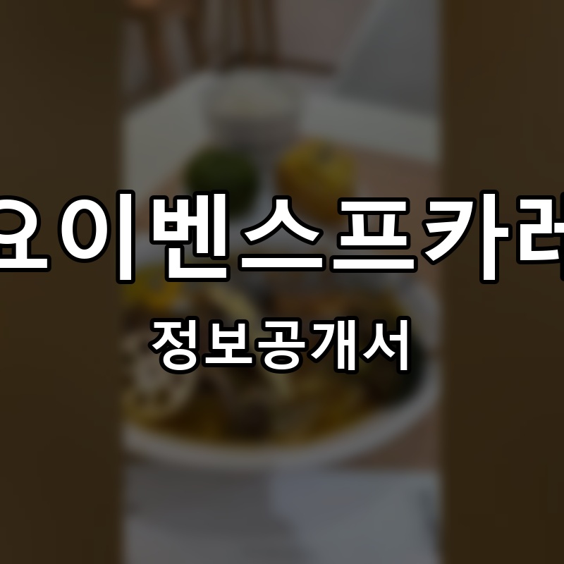 요이벤 프랜차이즈 정보공개서