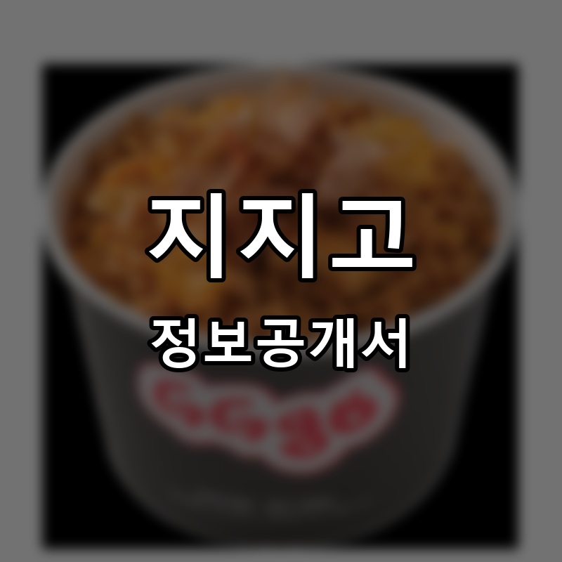 지지고(GGGO) 프랜차이즈 정보공개서