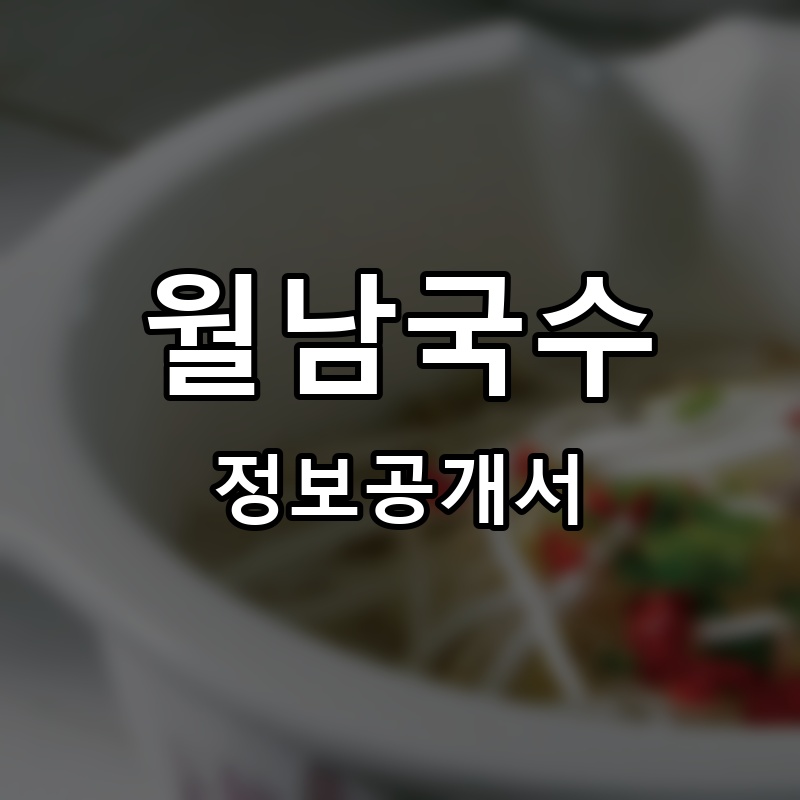 월남국수 프랜차이즈 정보공개서