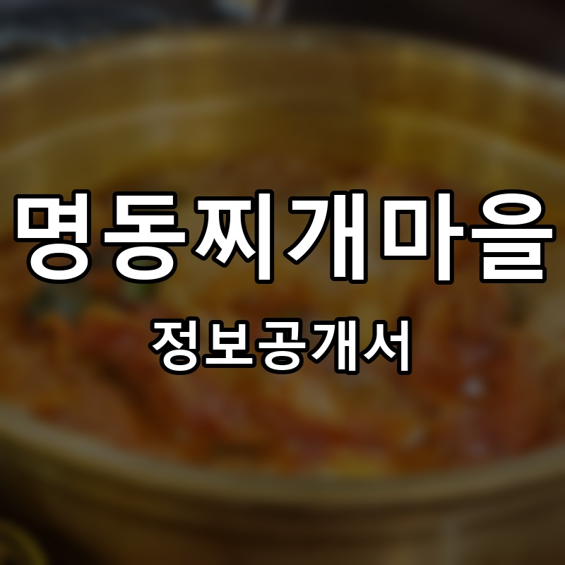 명동찌개마을 프랜차이즈 정보공개서