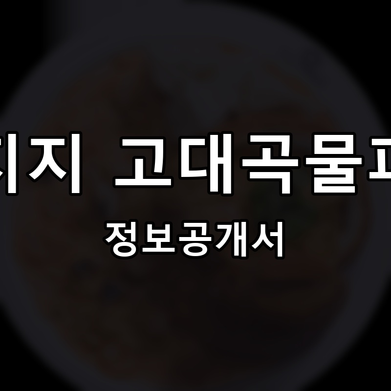 지지지 고대곡물피자 프랜차이즈 정보공개서