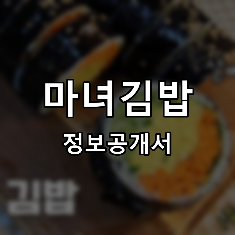마녀김밥 프랜차이즈 정보공개서