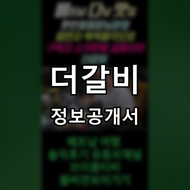 더갈비 프랜차이즈 정보공개서