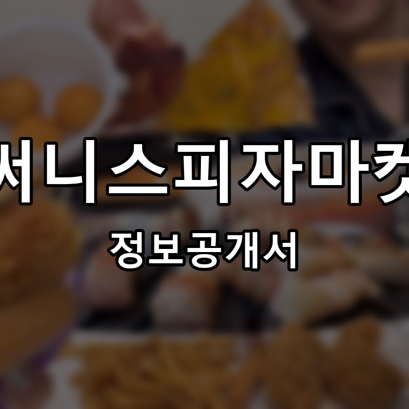 써니스피자마켓 프랜차이즈 정보공개서 요약