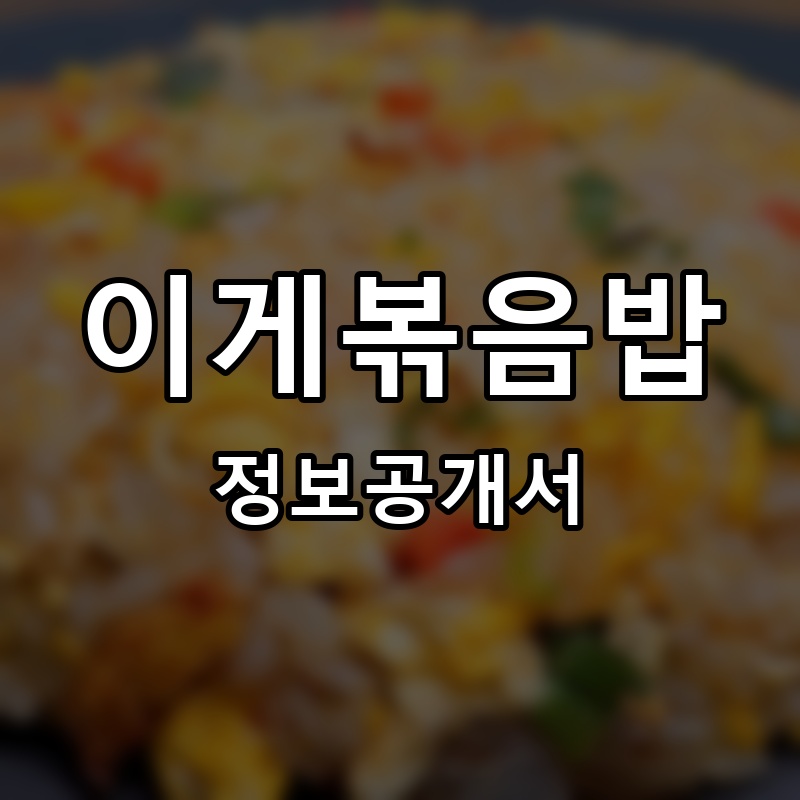 이게볶음밥 프랜차이즈 정보공개서
