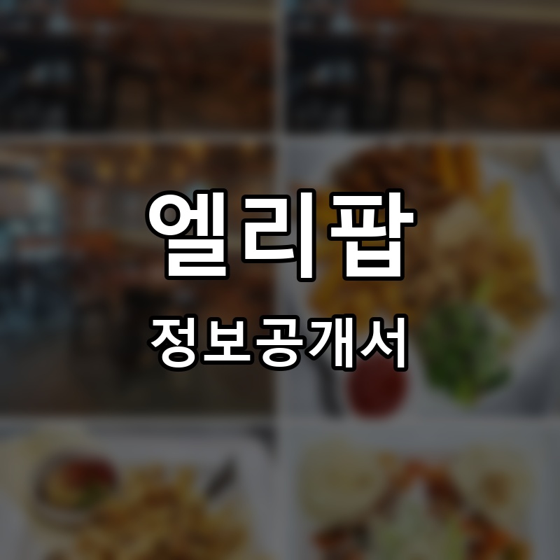 엘리팝 프랜차이즈 정보공개서