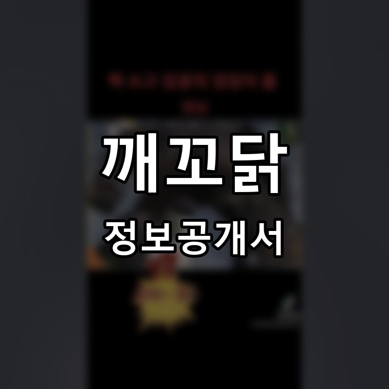 깨꼬닭 프랜차이즈 정보공개서