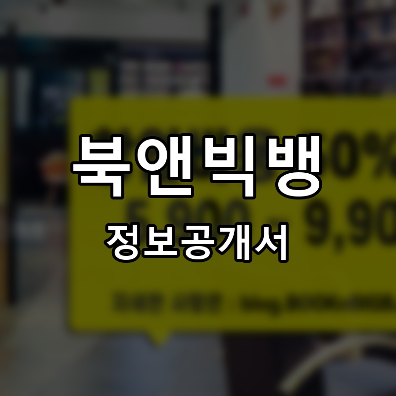 북앤빅뱅 프랜차이즈 정보공개서