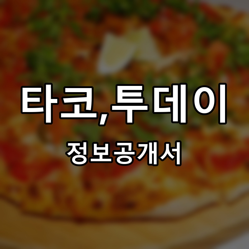 타코,투데이 프랜차이즈 정보공개서