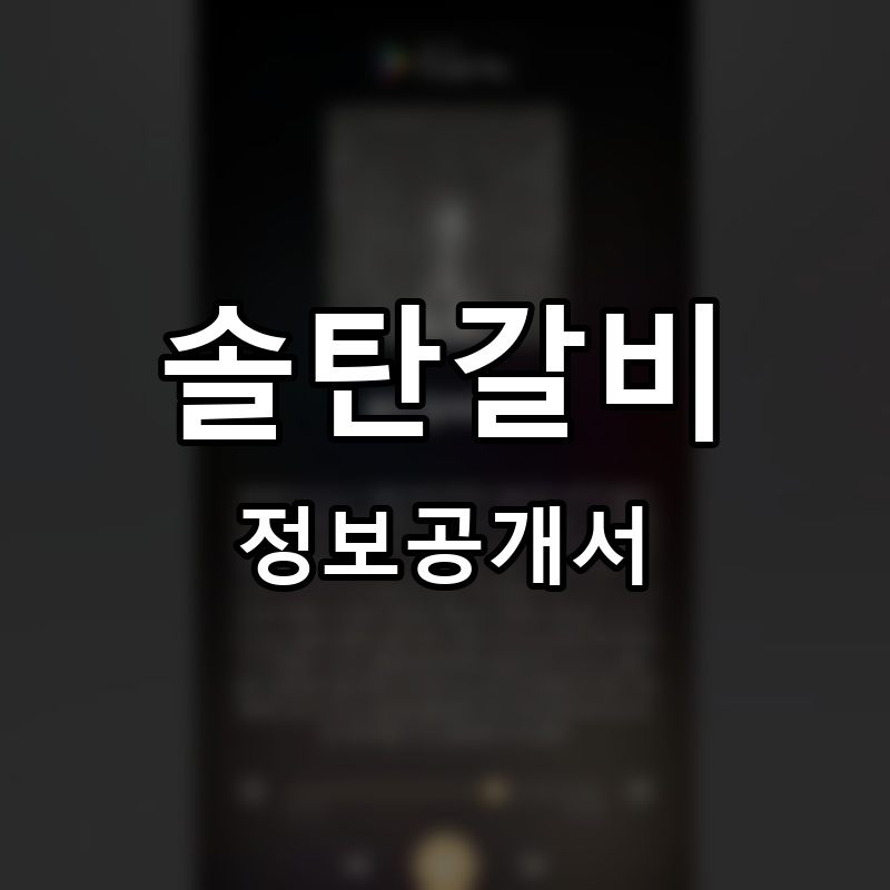 솔탄갈비 프랜차이즈 정보공개서