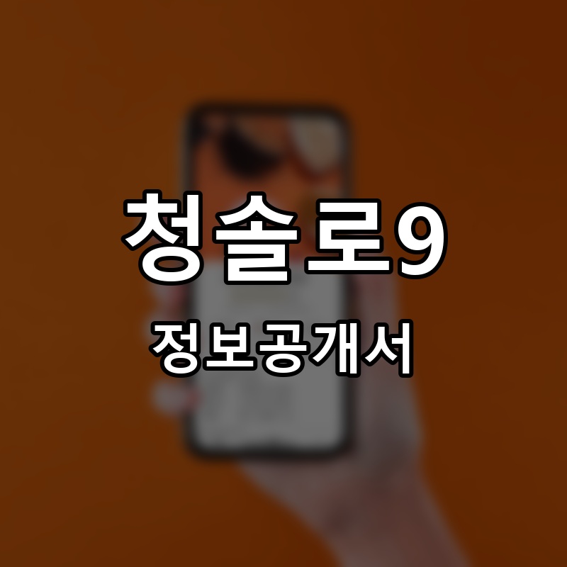 청솔로9 프랜차이즈 정보공개서