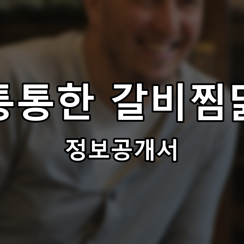 통통한 갈비찜닭 프랜차이즈 정보공개서