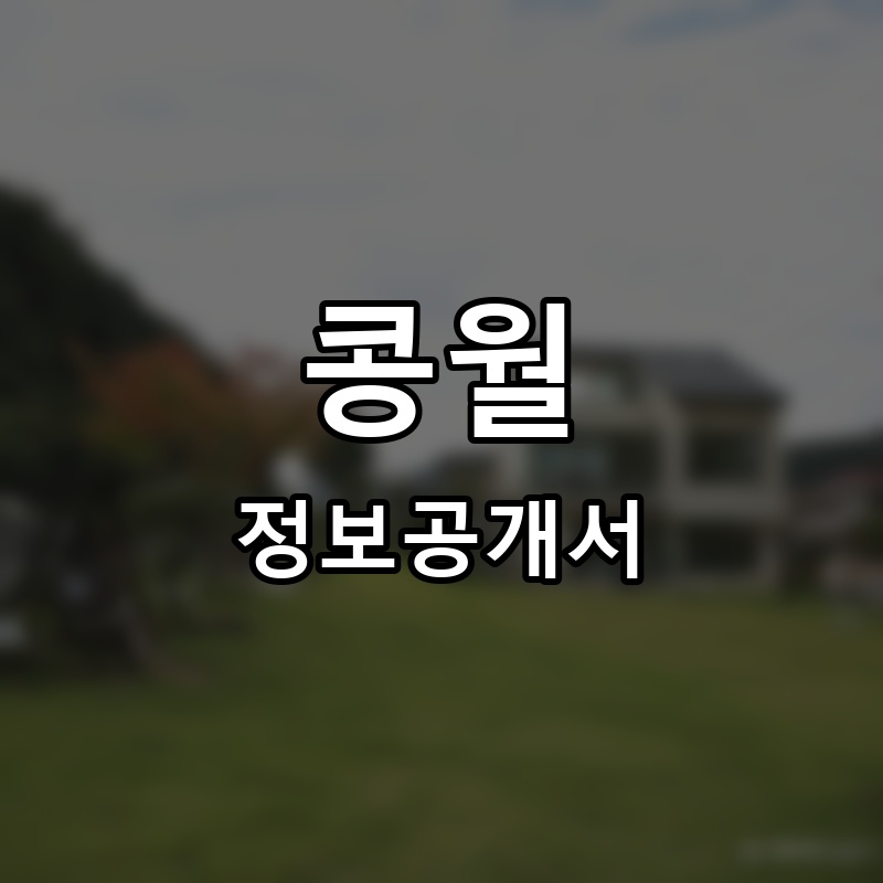 콩월 프랜차이즈 정보공개서