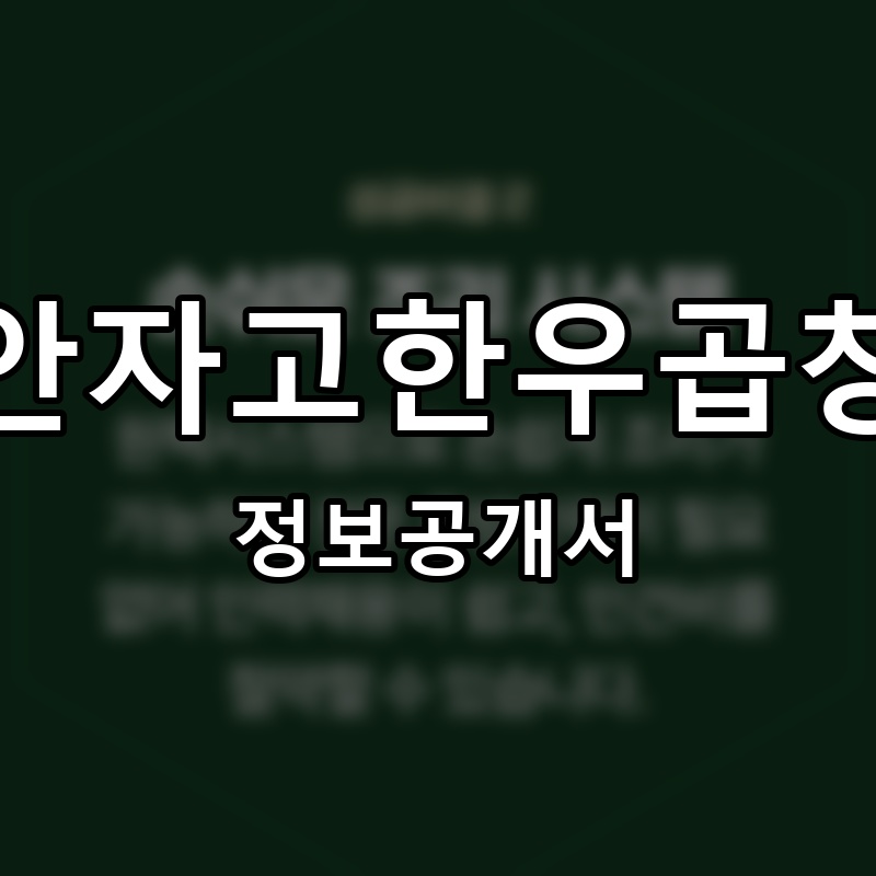 안자고한우곱창 프랜차이즈 정보공개서