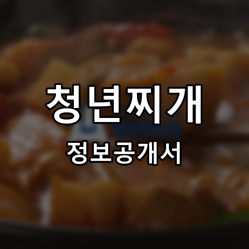 청년찌개 프랜차이즈 정보공개서