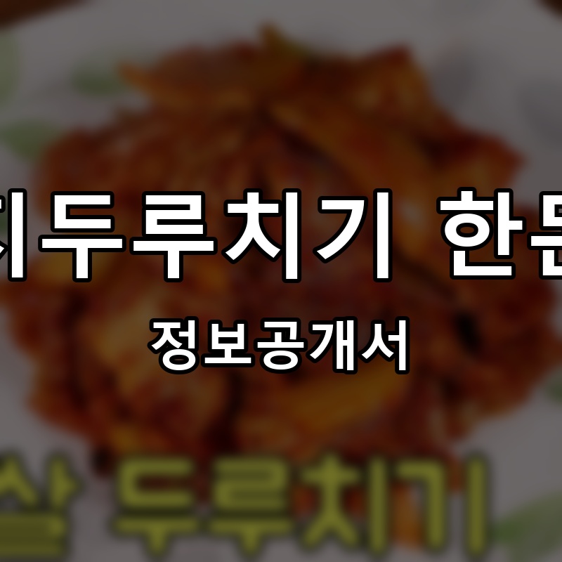 통돼지두루치기 한돈돈돈 프랜차이즈 정보공개서