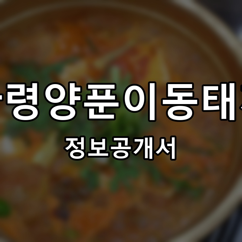 대관령양푼이동태찌개 프랜차이즈 정보공개서