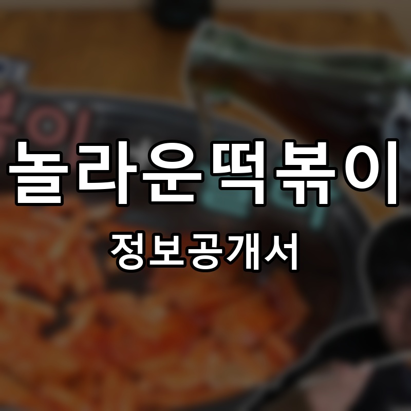 놀라운떡볶이 프랜차이즈 정보공개서