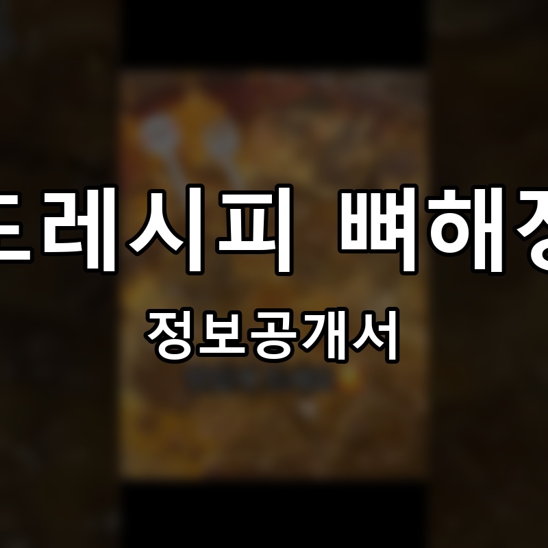 도도레시피 뼈해장국 프랜차이즈 정보공개서