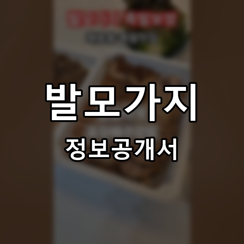 발모가지 프랜차이즈 정보공개서