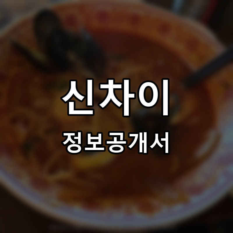 신차이 프랜차이즈 정보공개서