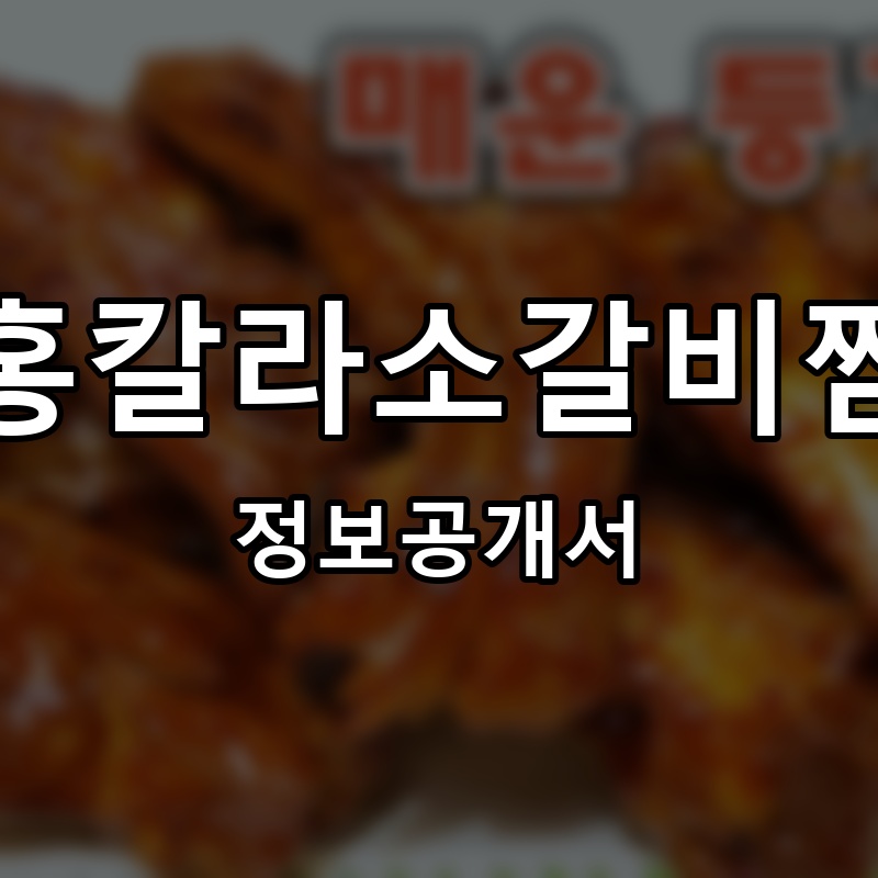 홍칼라소갈비찜 프랜차이즈 정보공개서