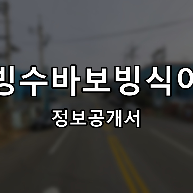빙수바보빙식이 프랜차이즈 정보공개서