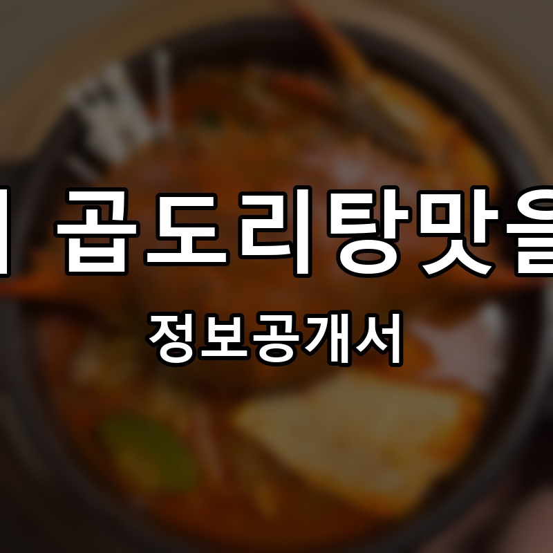 니들이 곱도리탕맛을 알어 프랜차이즈 정보공개서