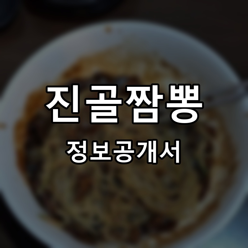 진골짬뽕 프랜차이즈 정보공개서