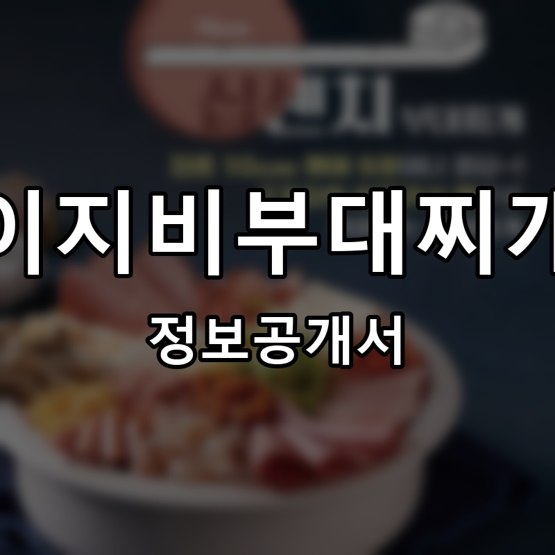 이지비부대찌개 프랜차이즈 정보공개서