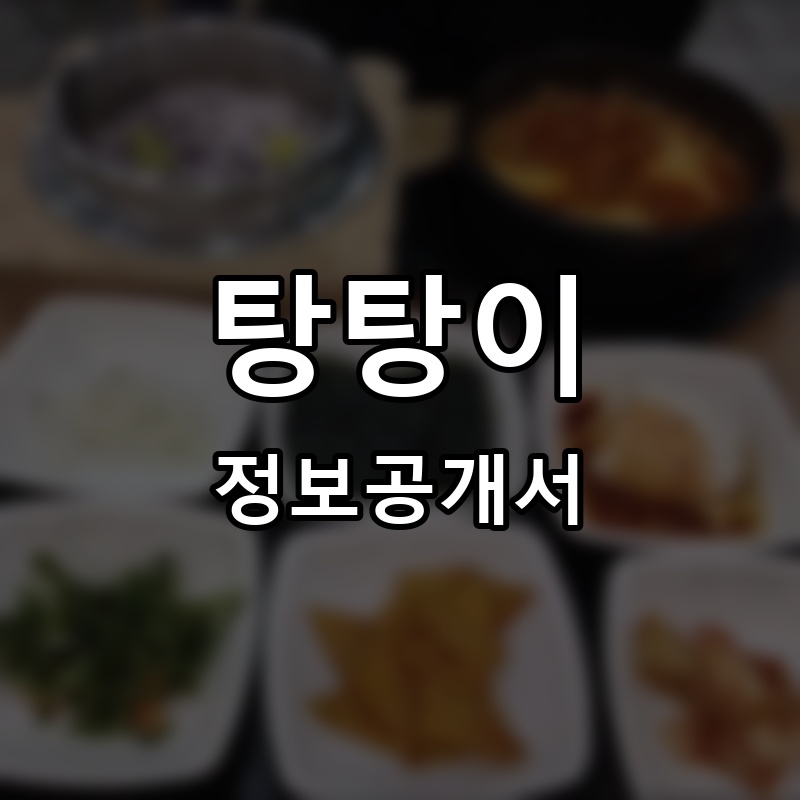탕탕이 프랜차이즈 정보공개서